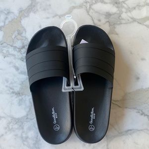 Goodfellow &‎ Co Mens Sandals 11/12 Black Ricky Slides NEW!